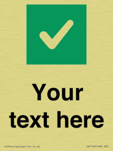 Custom plain background, green square with tick sign